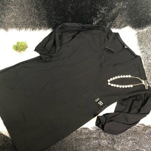 Express black long sleeve shift dress